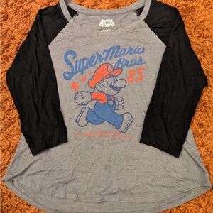 Size 1 Torrid Graphic Nintendo Super Mario Bros 3/4 Sleeve Baseball Shirt